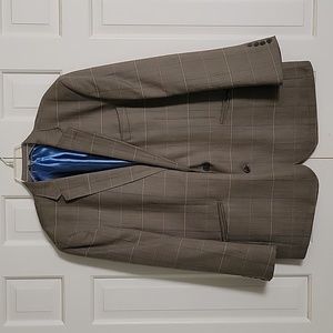 Samuel Windsor men's olive green windowpane sportcoat sz 46r